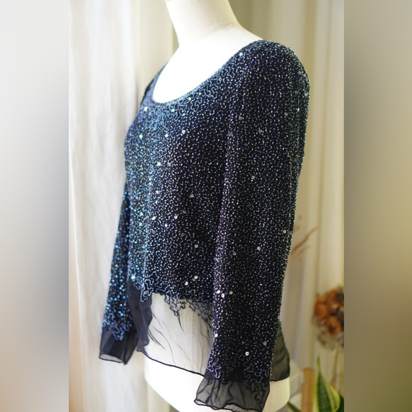 Hand beaded evening top - Picture 3 of 5